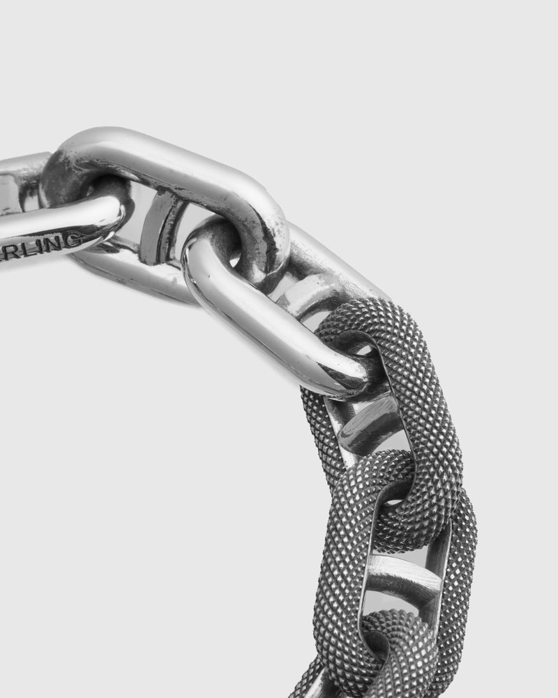 Mixed Motif Model 22 Bracelet Size A in Sterling Silver