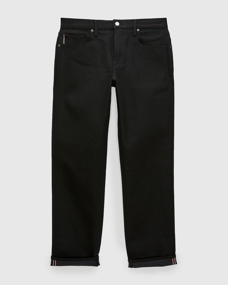 14oz Black Stretch Selvedge Denim - Barrel Wide Straight