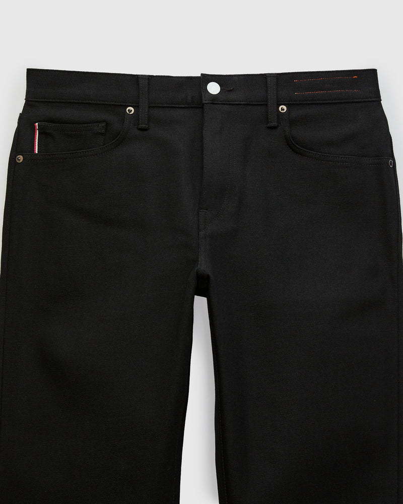 14oz Black Stretch Selvedge Denim - Barrel Wide Straight