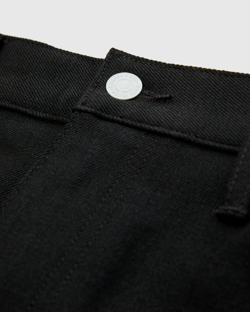 14oz Black Stretch Selvedge Denim - Barrel Wide Straight