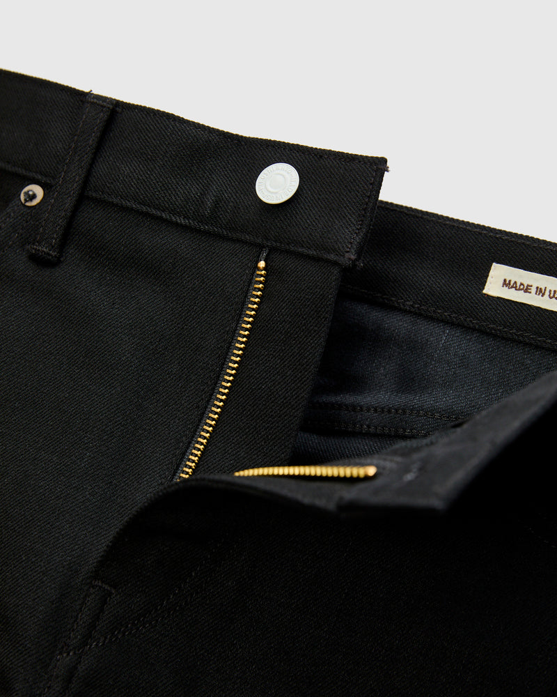 14oz Black Stretch Selvedge Denim - Hammer Straight