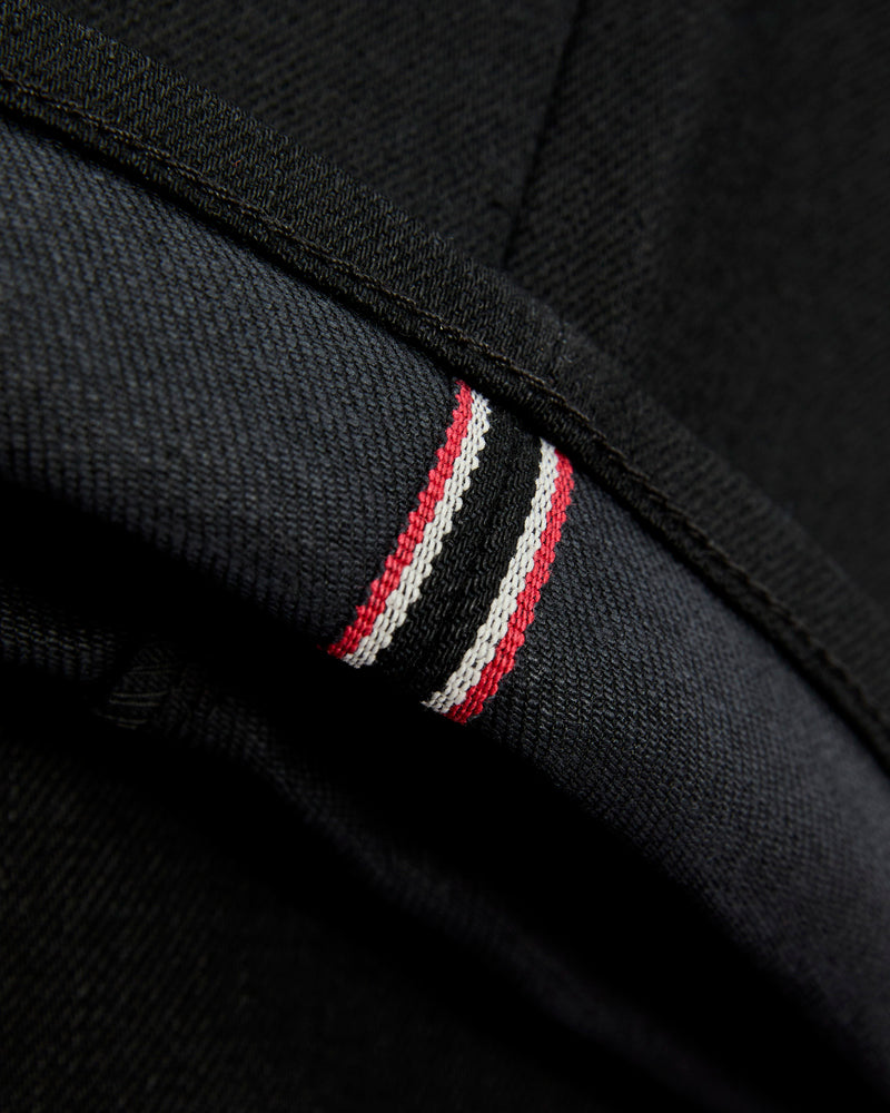 14oz Black Stretch Selvedge Denim - Barrel Wide Straight