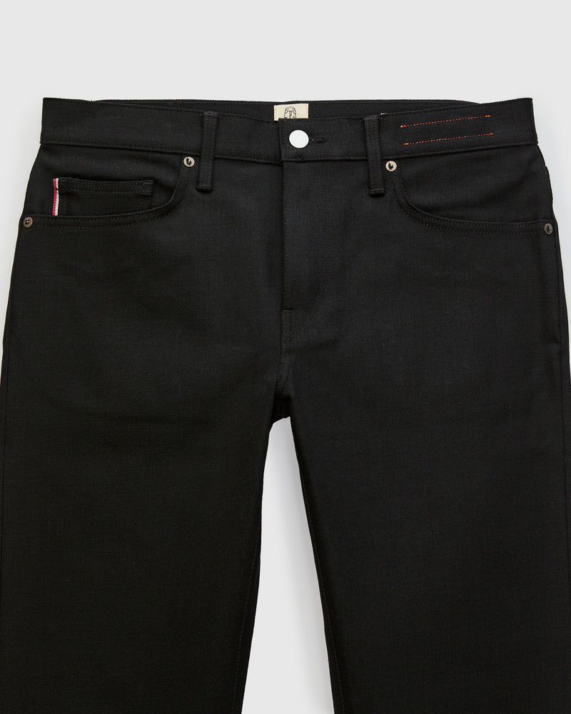 14oz Black Stretch Selvedge Denim - Hammer Straight