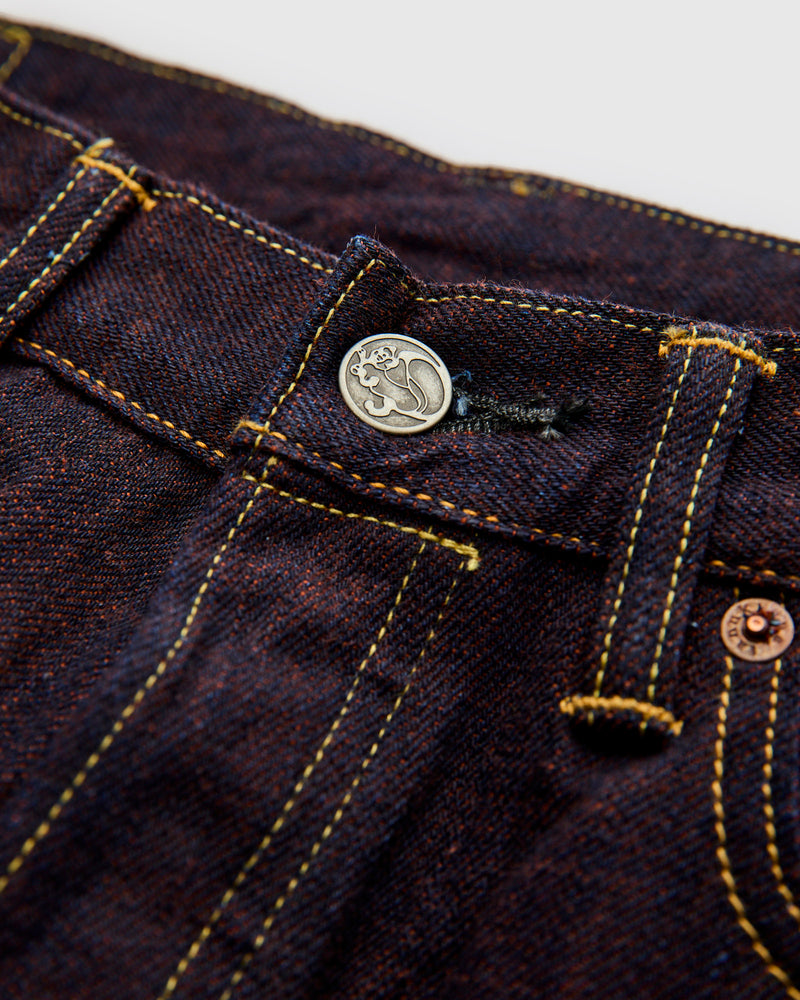 202KH "Kakishibu" Persimmon Weft 14.5oz Selvedge Denim - High Tapered Fit