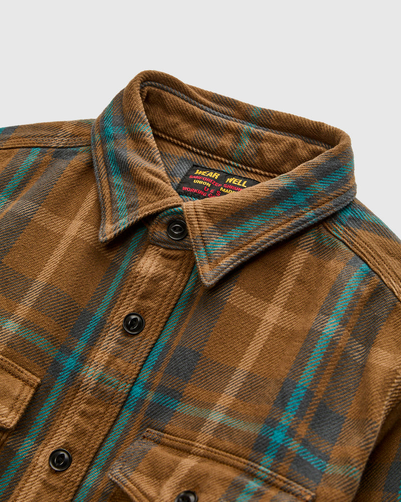 Extra Heavy Flannel Shirt in Beige Marine