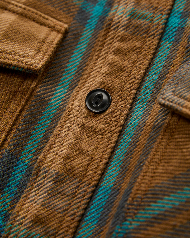 Extra Heavy Flannel Shirt in Beige Marine