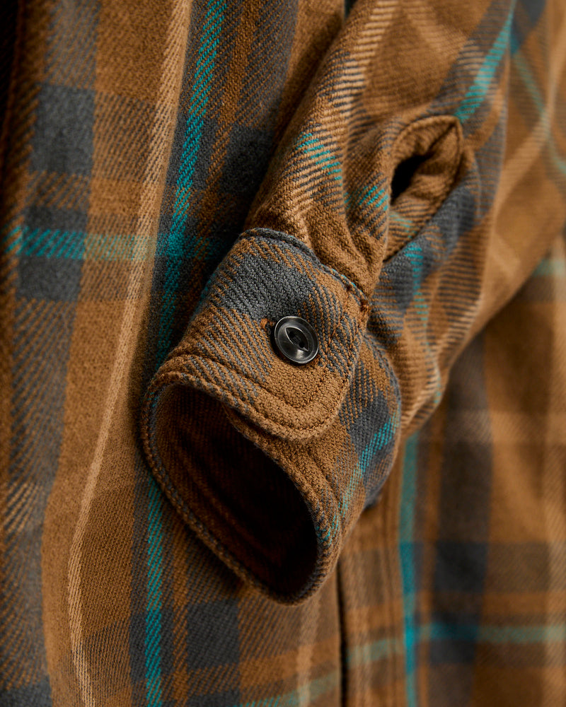 Extra Heavy Flannel Shirt in Beige Marine