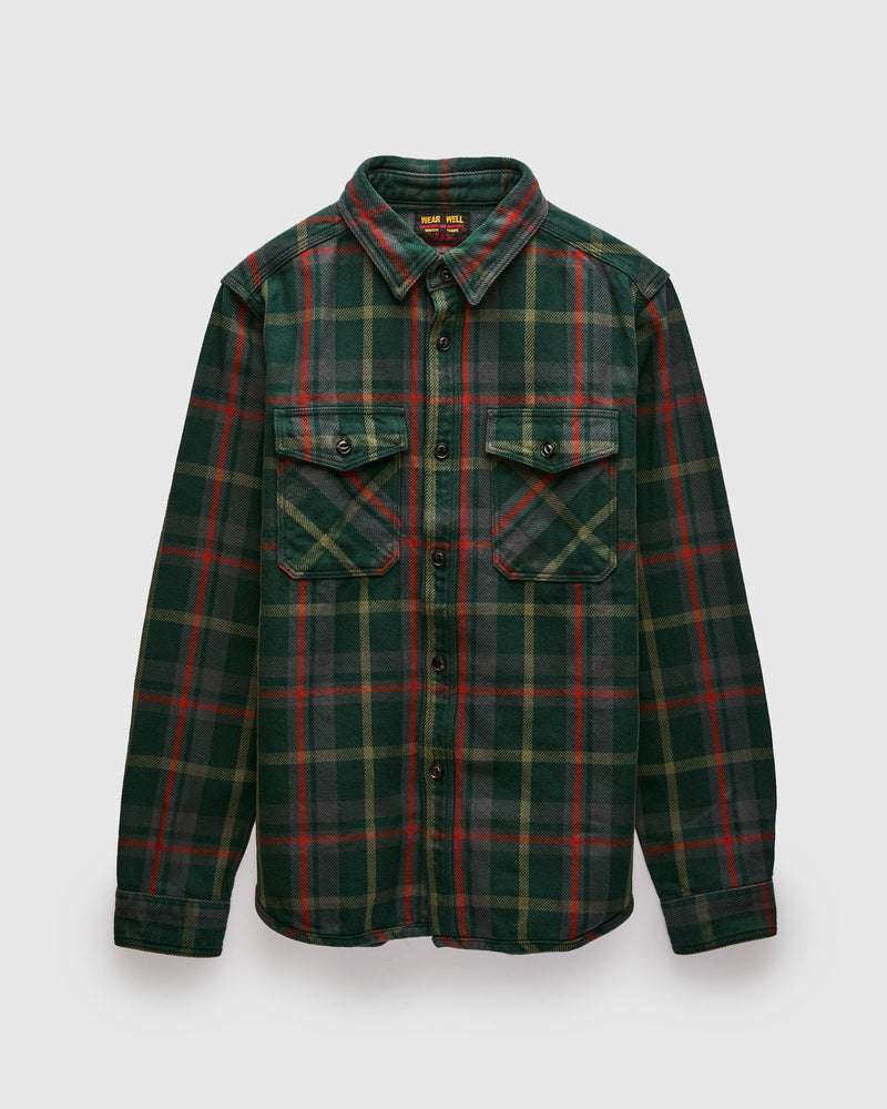 Extra Heavy Flannel Shirt in Pine Green