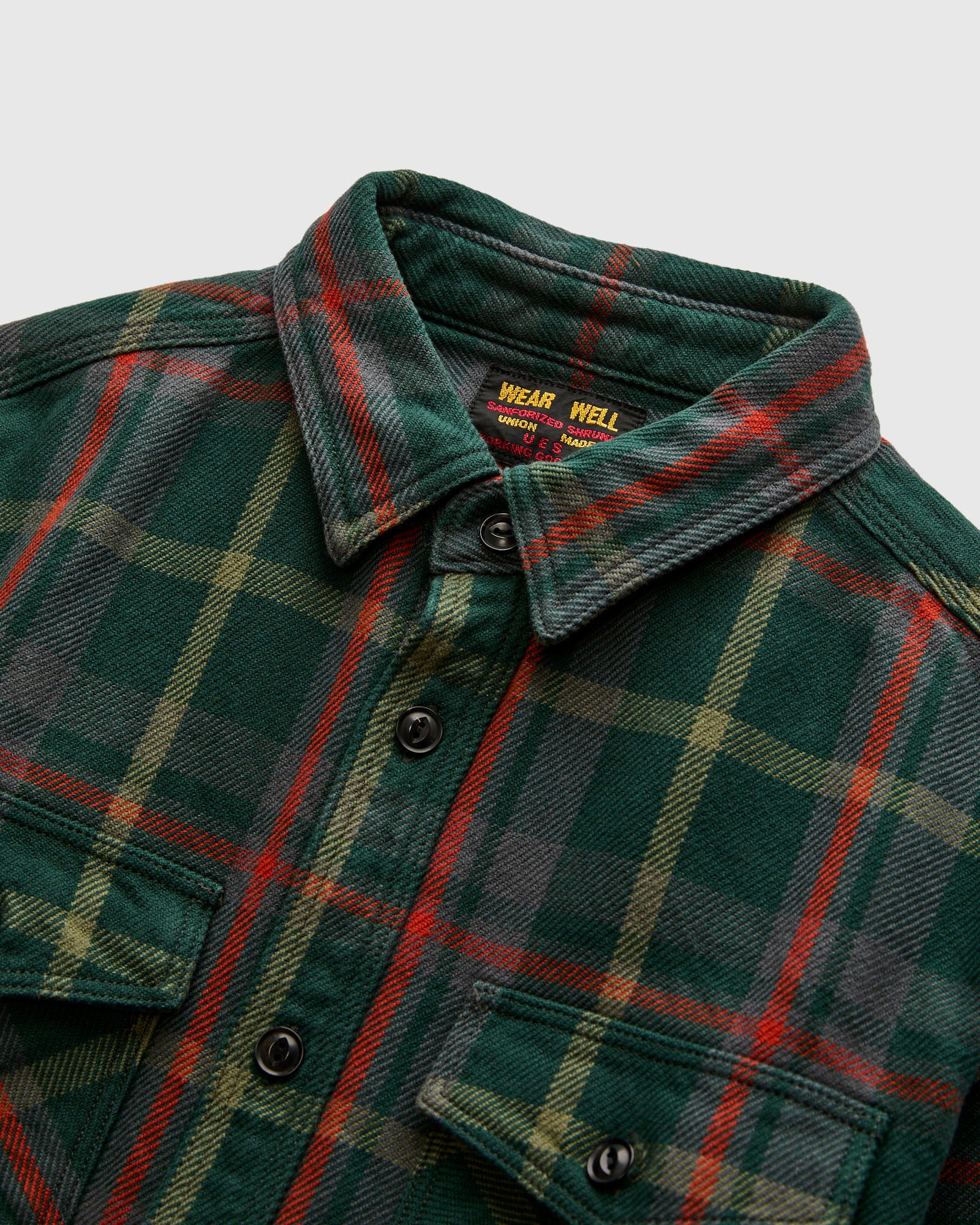 トップス GREEN CLOTHING WOOL FLANNEL SHIRTS VTG Pendelton 100% Wool Plaid Green Brown Flannel Shirt Size 15 1