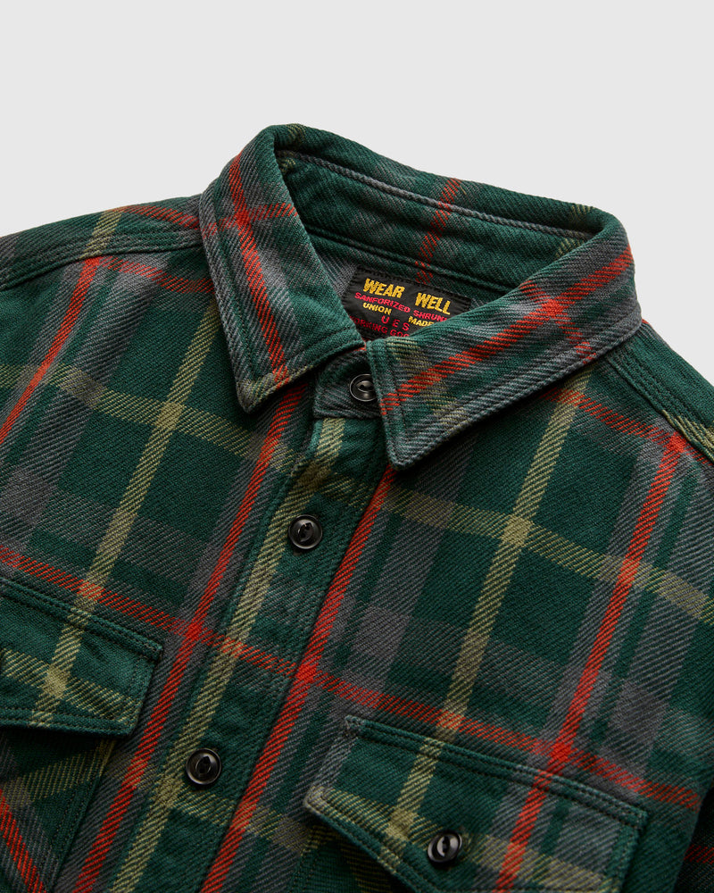 Extra Heavy Flannel Shirt in Pine Green