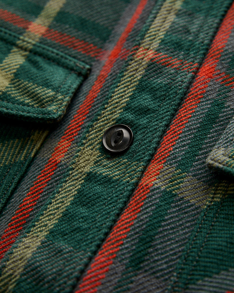 Extra Heavy Flannel Shirt in Pine Green