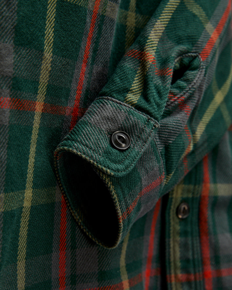 Extra Heavy Flannel Shirt in Pine Green