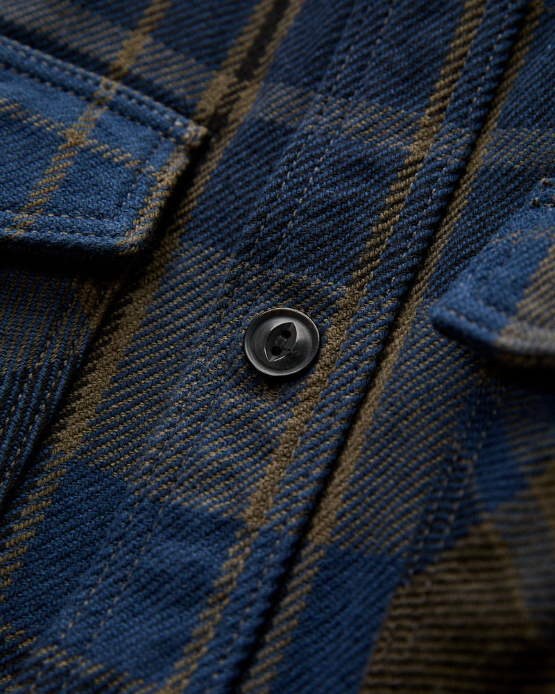 Extra Heavy Flannel Shirt in Navy Moss