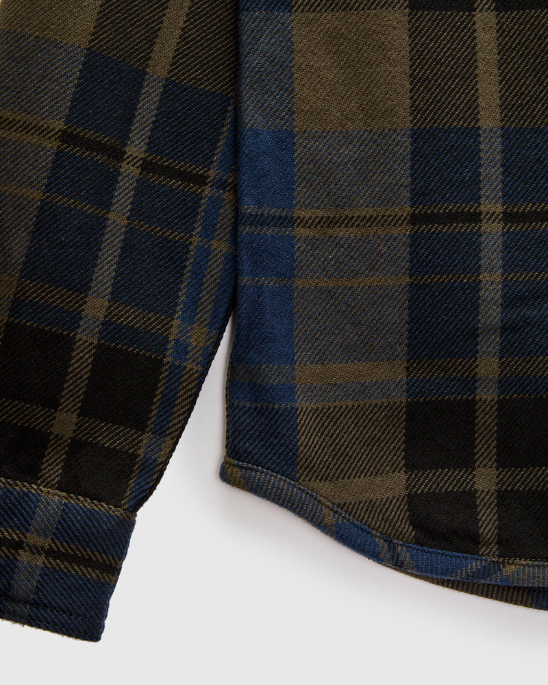 Extra Heavy Flannel Shirt in Navy Moss