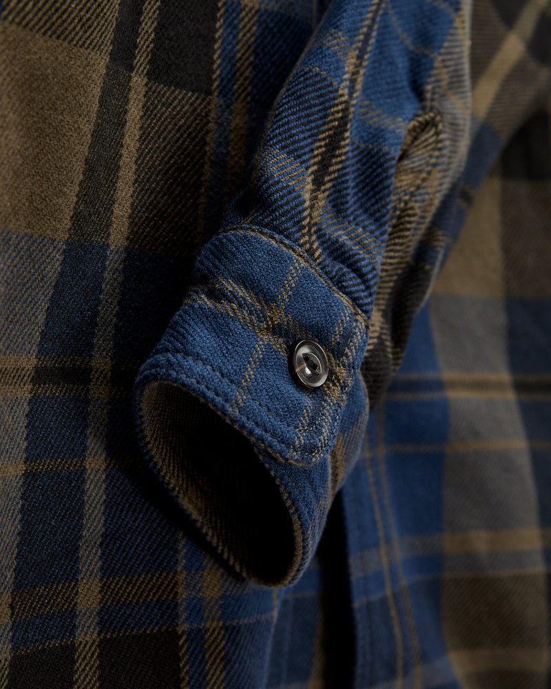 Extra Heavy Flannel Shirt in Navy Moss