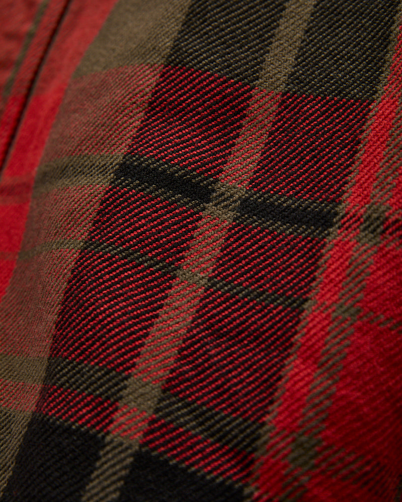 Extra Heavy Flannel Shirt in Red Moss