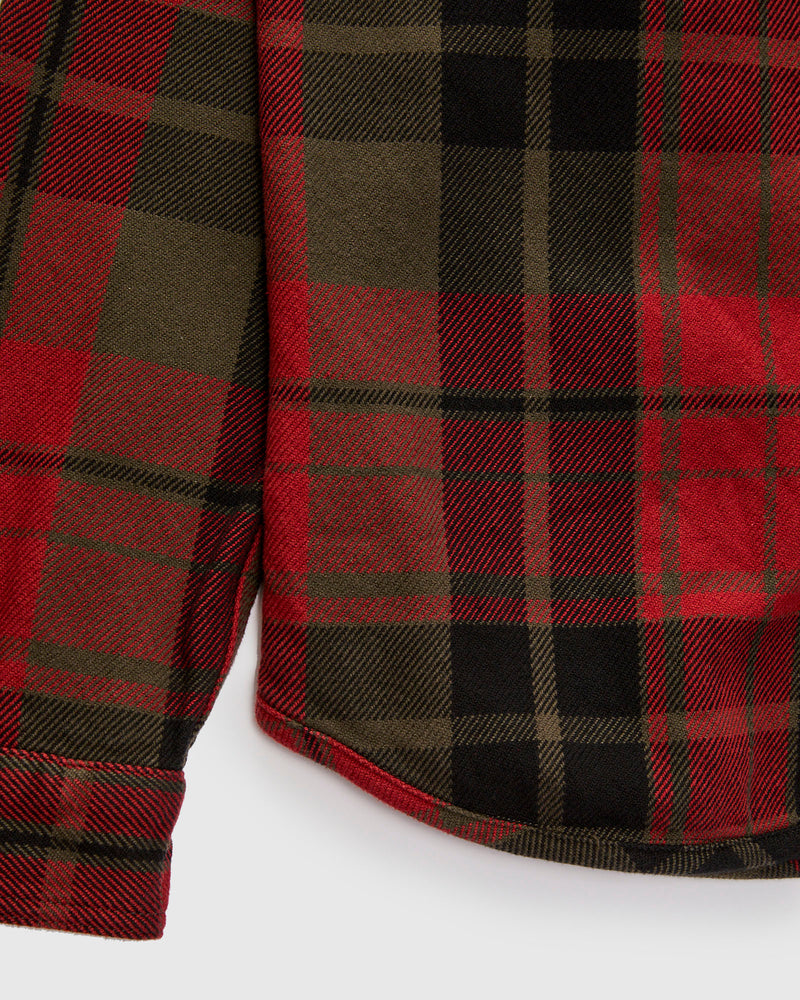 Extra Heavy Flannel Shirt in Red Moss