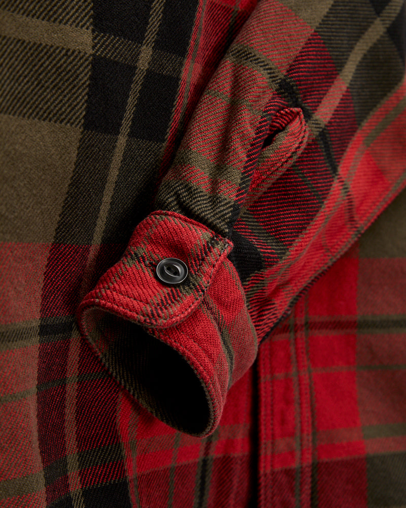 Extra Heavy Flannel Shirt in Red Moss
