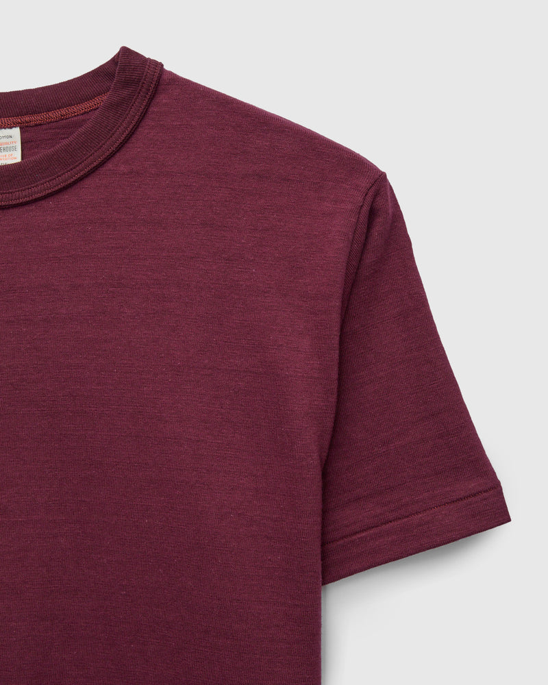 4601 Loopwheel Tee in Bordeaux