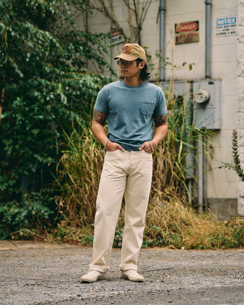 Slub Jersey Pocket T-Shirt in Washed Indigo