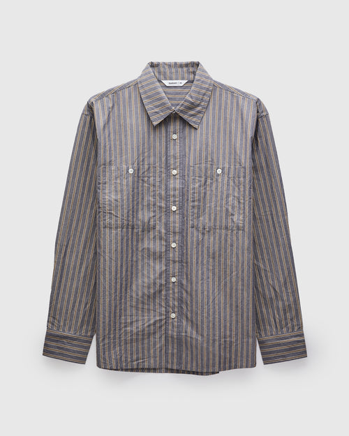 Commuter Shirt in Navy/Coyote Stripe
