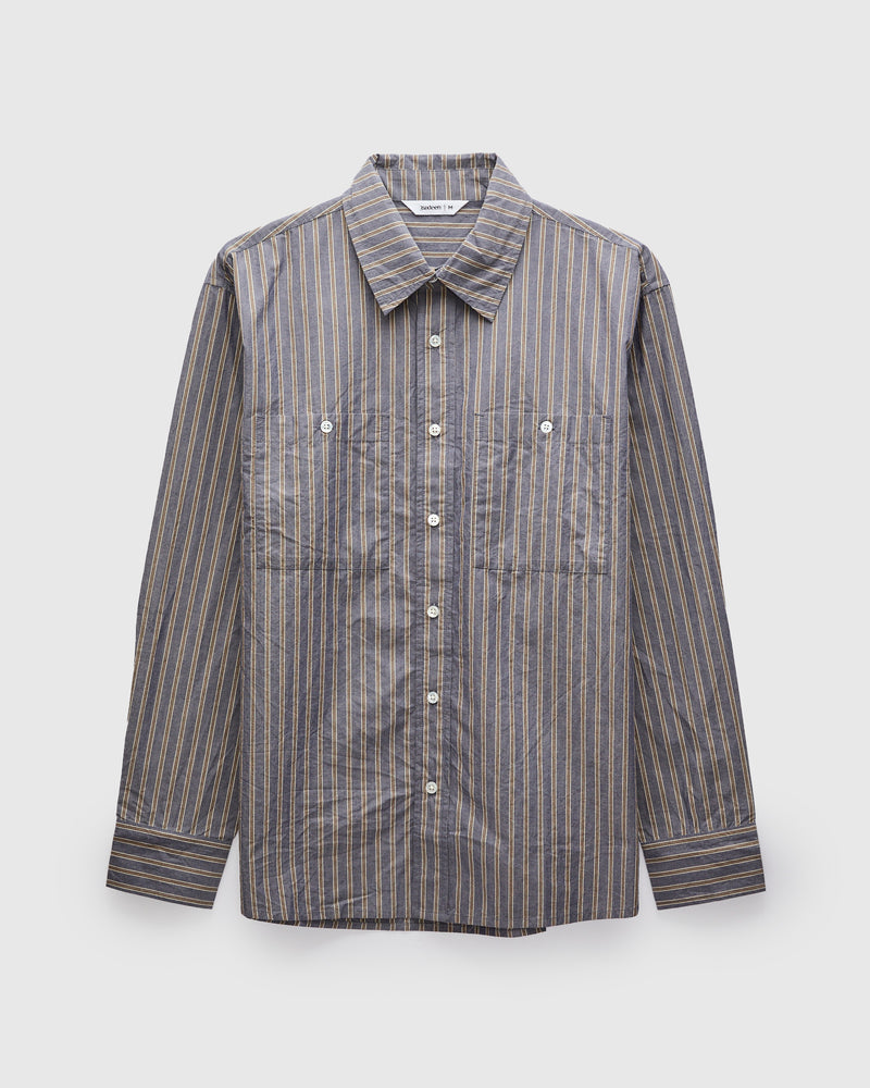 Commuter Shirt in Navy/Coyote Stripe