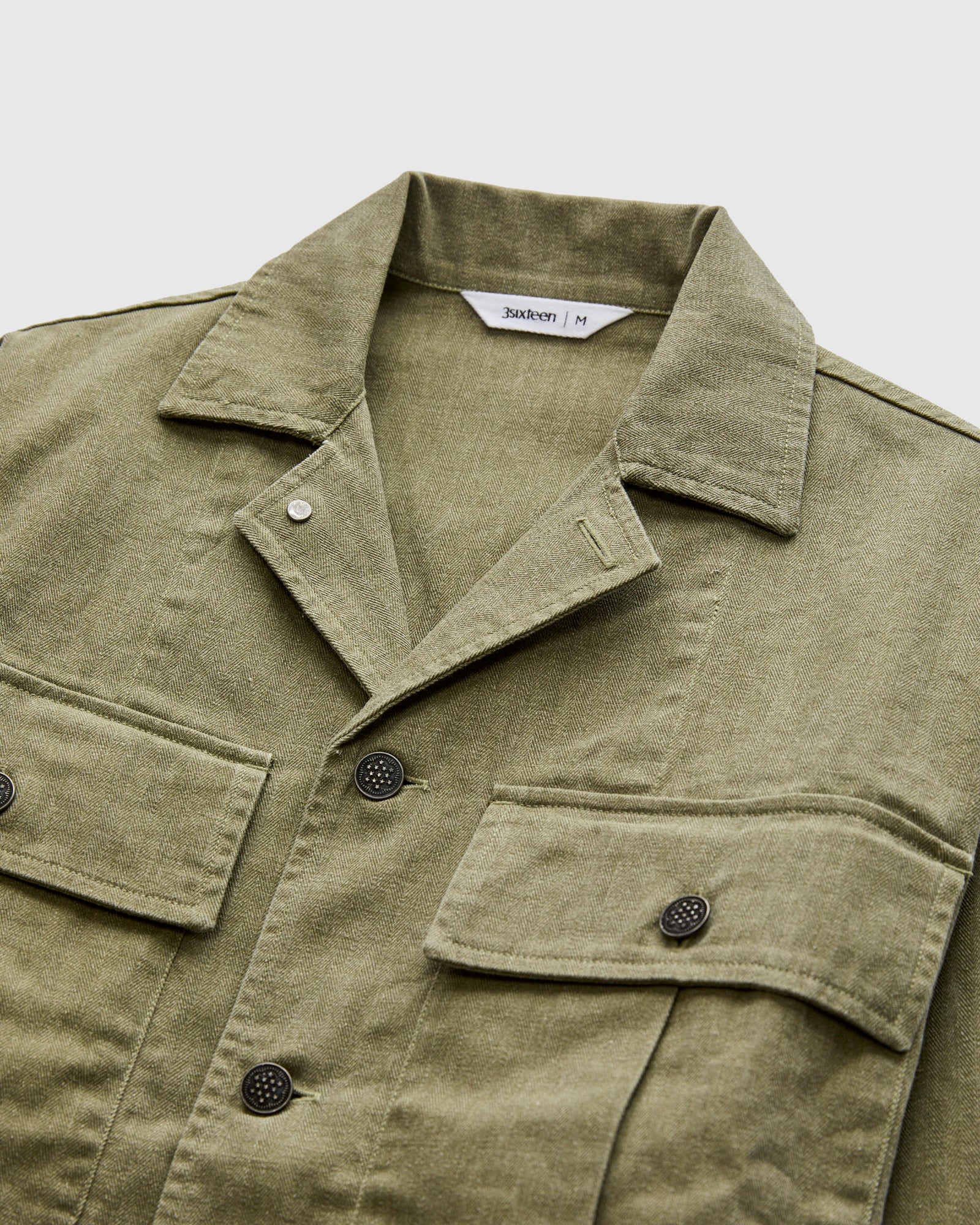 M43 Overshirt in Olive Herringbone Twill – Blue Owl Workshop