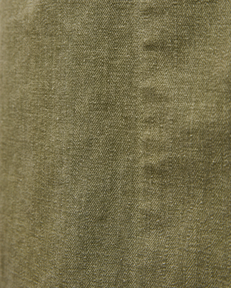 M43 Overshirt in Olive Herringbone Twill