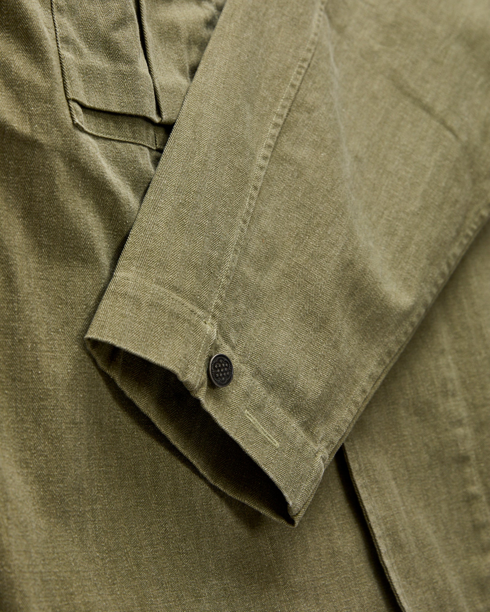M43 Overshirt in Olive Herringbone Twill – Blue Owl Workshop