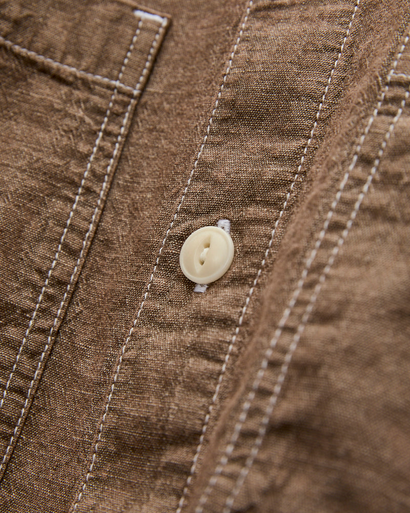 Utility Shirt in Brown Chambray