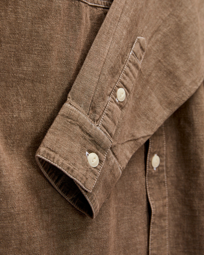 Utility Shirt in Brown Chambray