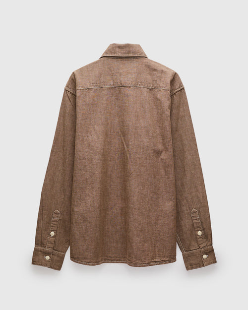Utility Shirt in Brown Chambray