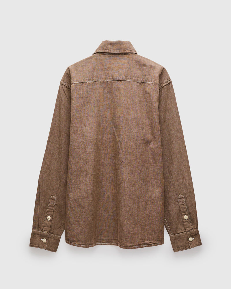 Utility Shirt in Brown Chambray