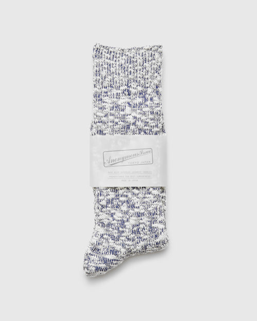 Light Slub Crew Sock in Blue