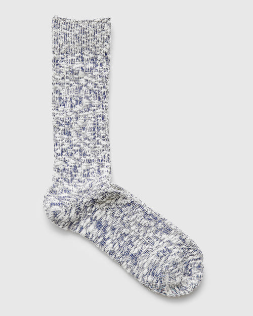 Light Slub Crew Sock in Blue