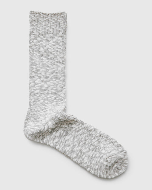 Light Slub Crew Sock in Grey