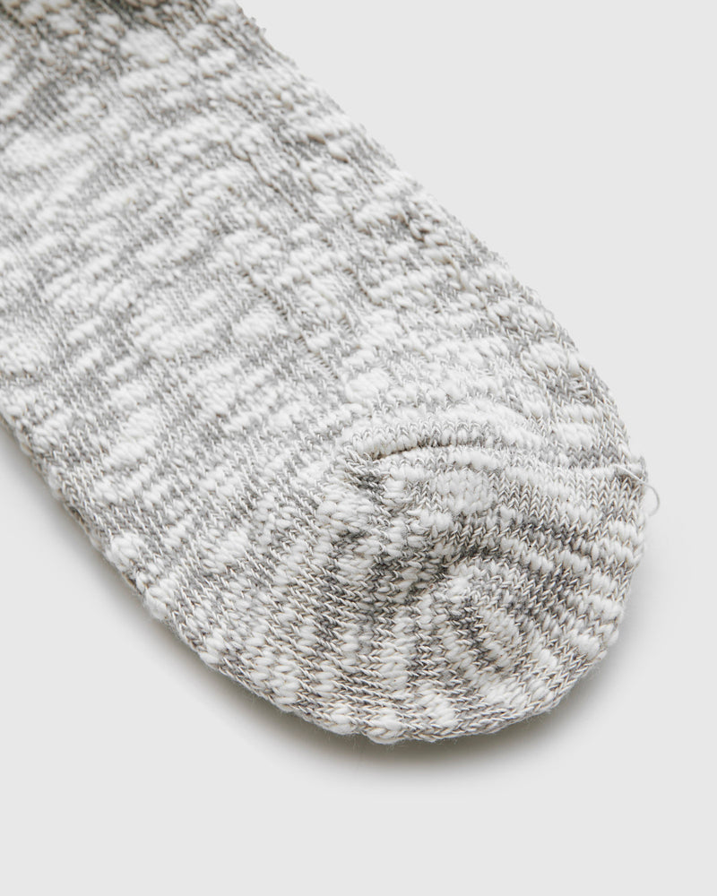 Light Slub Crew Sock in Grey