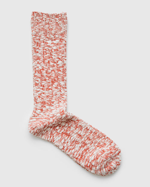 Light Slub Crew Sock in Teracotta