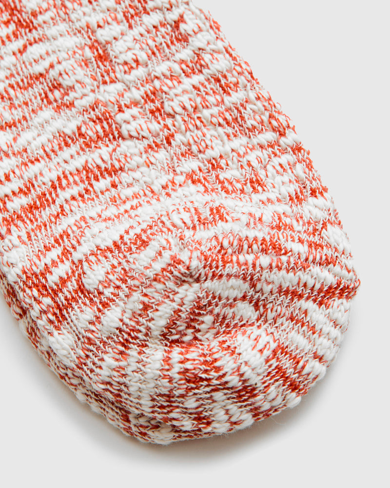 Light Slub Crew Sock in Teracotta