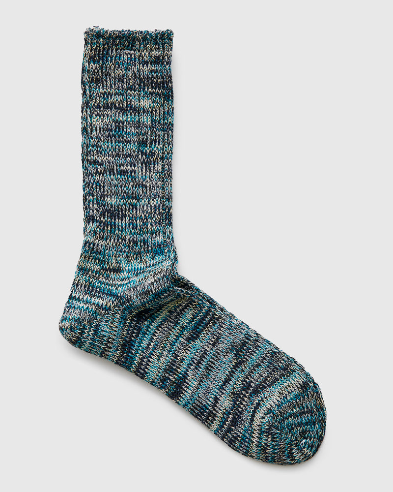 Melange Crew Sock in Blue Lagoon