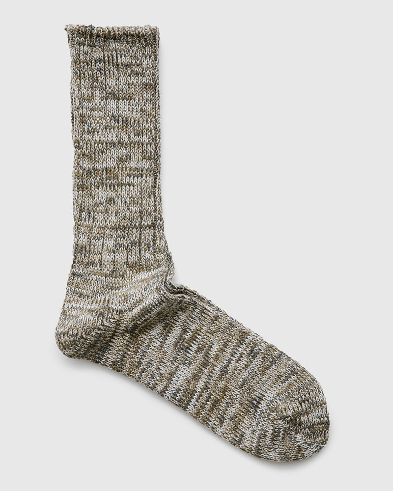 Melange Crew Sock in Lichen