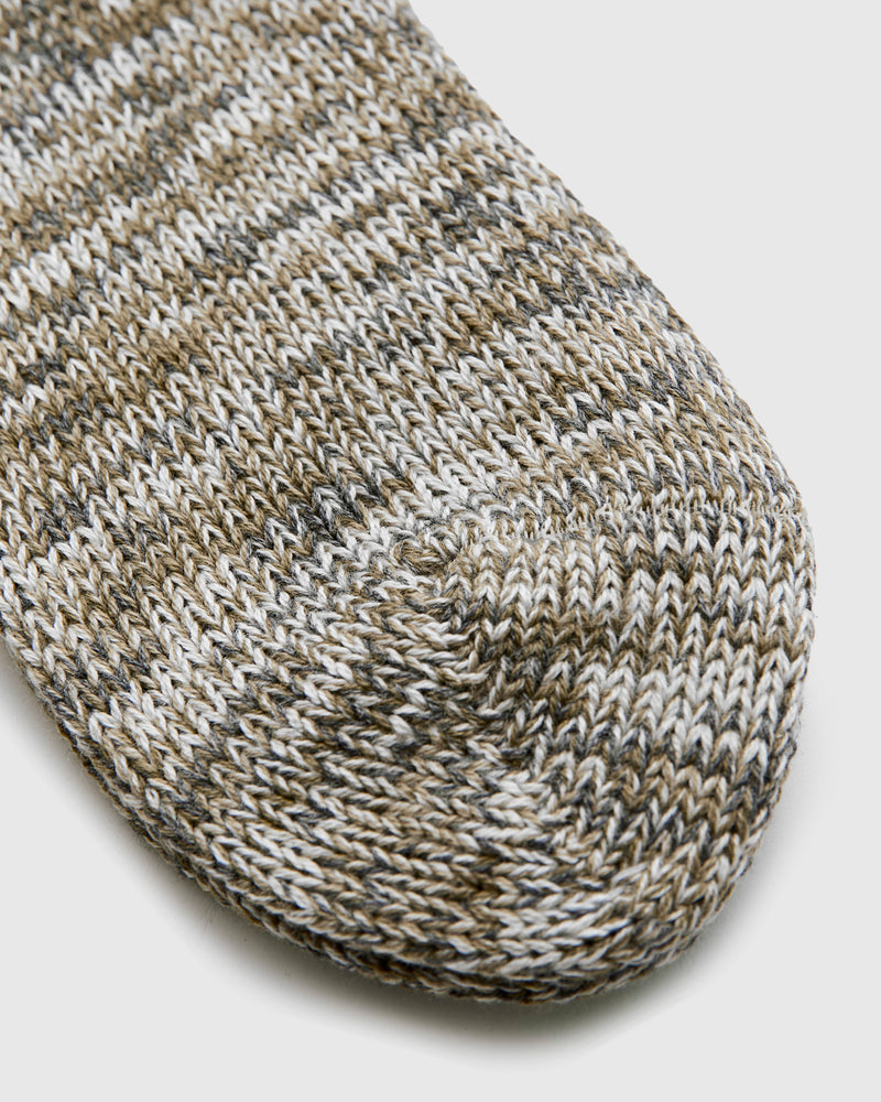 Melange Crew Sock in Lichen