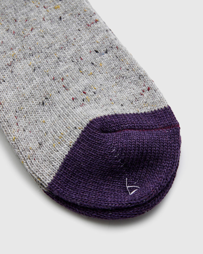 Tweed Nep Crew Sock in Grey