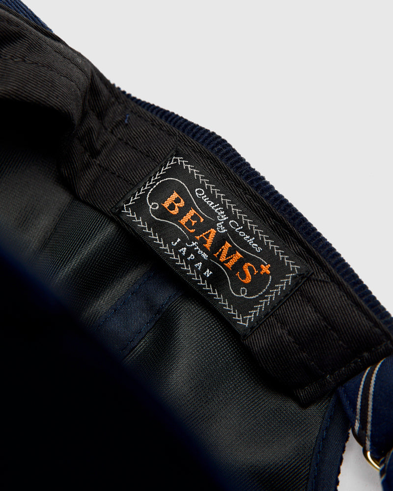 6-Panel Regimental Strap Corduroy Cap in Navy