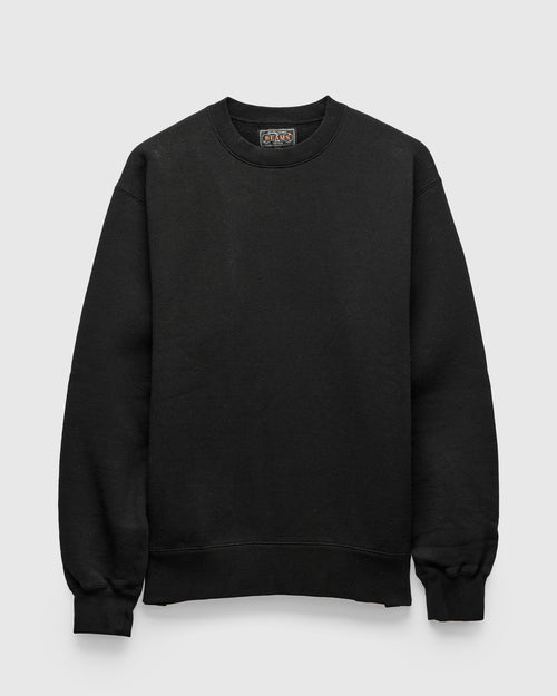 Azuma-Knit Fleece Crewneck Sweater in Black