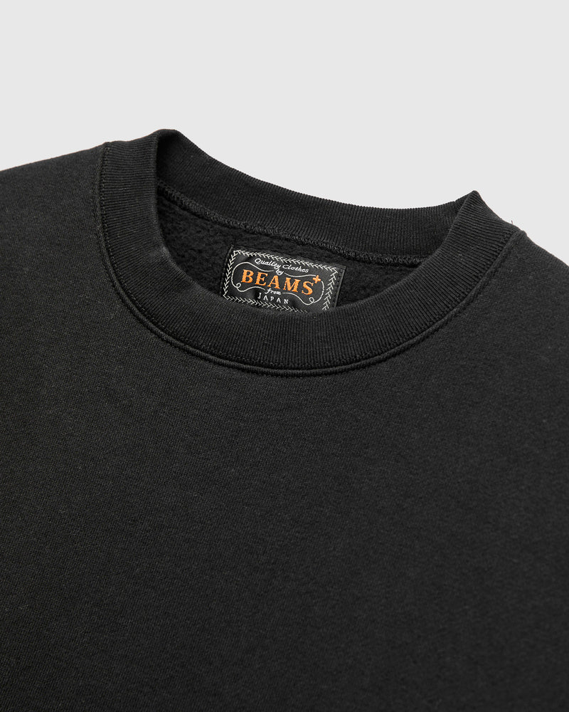Azuma-Knit Fleece Crewneck Sweater in Black