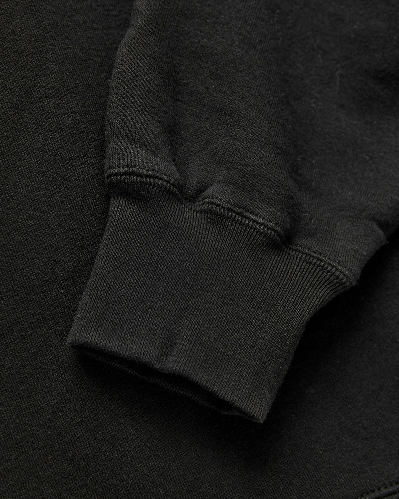 Azuma-Knit Fleece Crewneck Sweater in Black