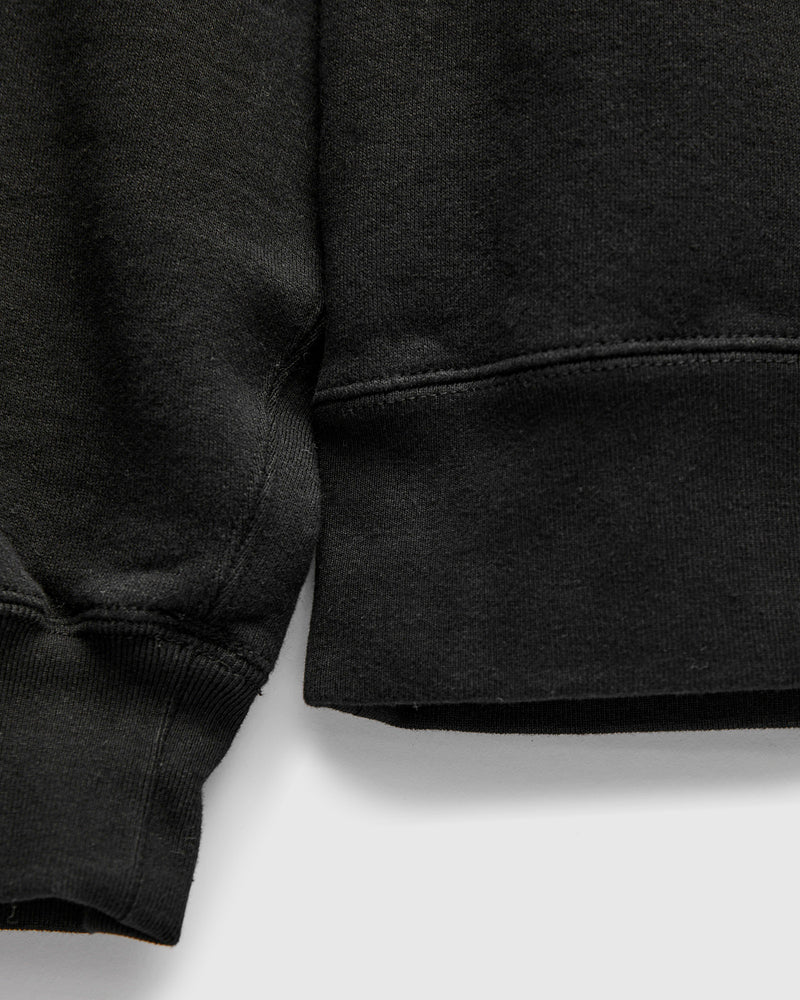Azuma-Knit Fleece Crewneck Sweater in Black