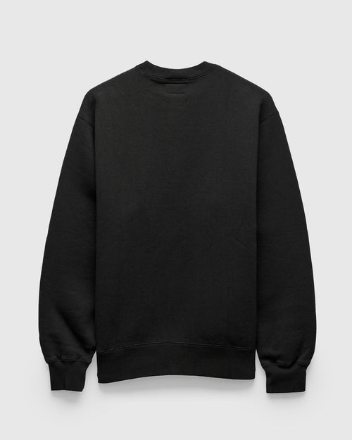 Azuma-Knit Fleece Crewneck Sweater in Black
