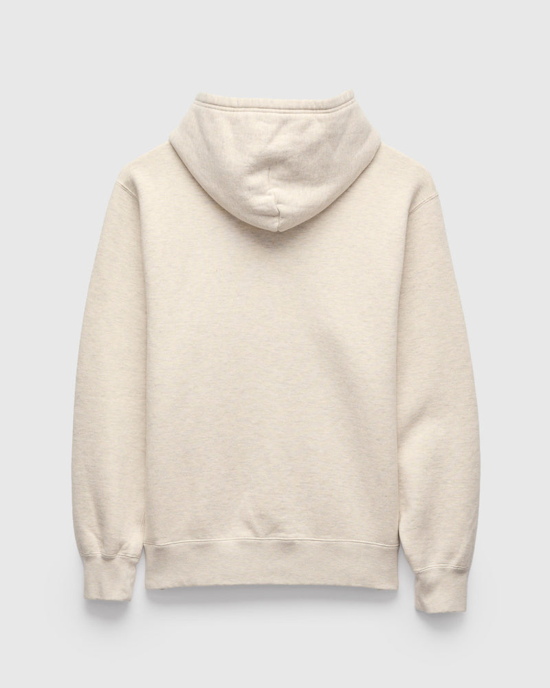 Azuma-Knit Fleece Pullover Hoodie in Oatmeal